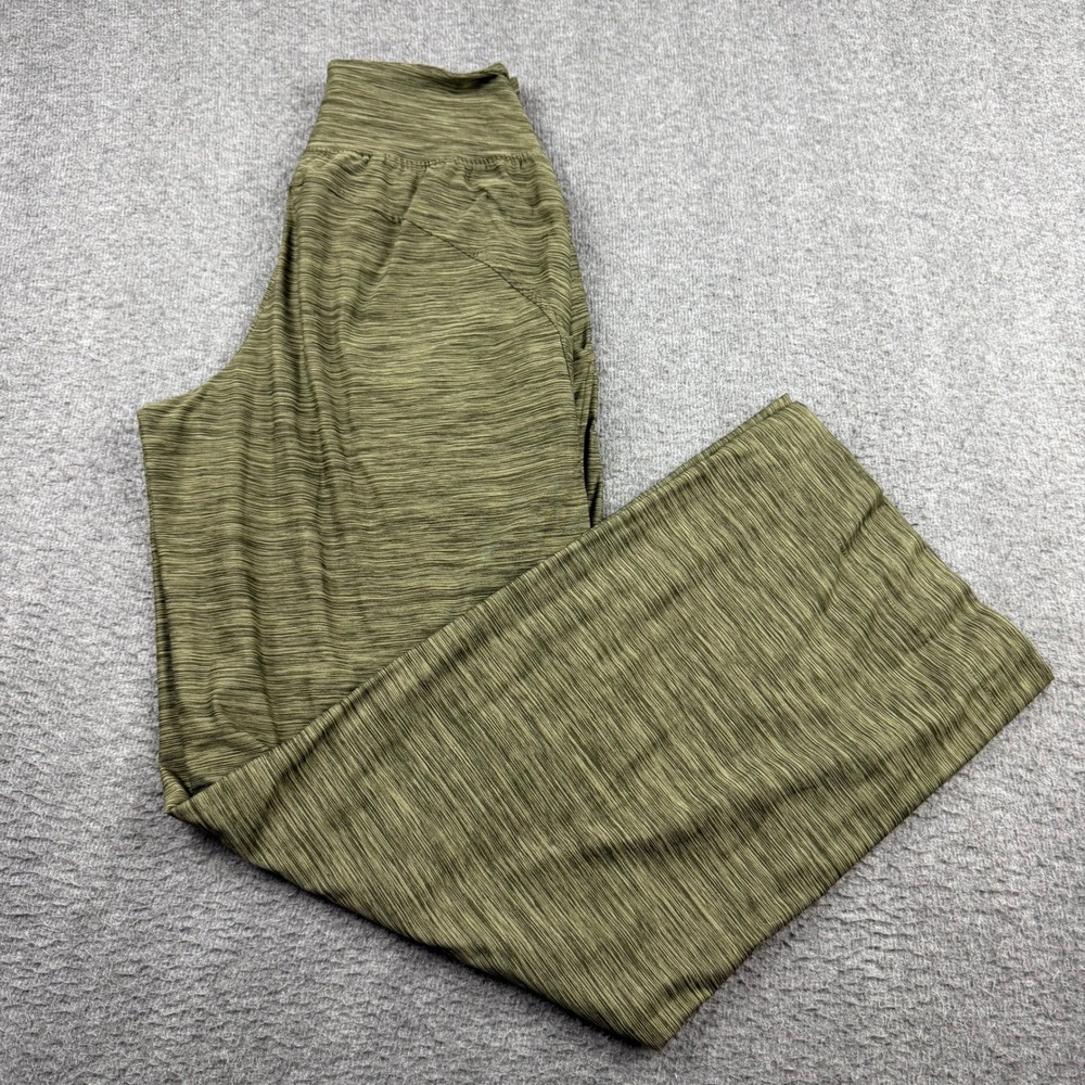 All in Motion Women's‎ XS Green Space Dye Wide Leg Yoga Pants High Rise Pockets